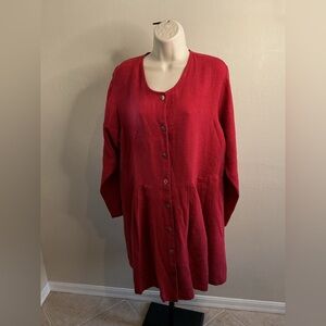 Bryn walker red linen dress size small